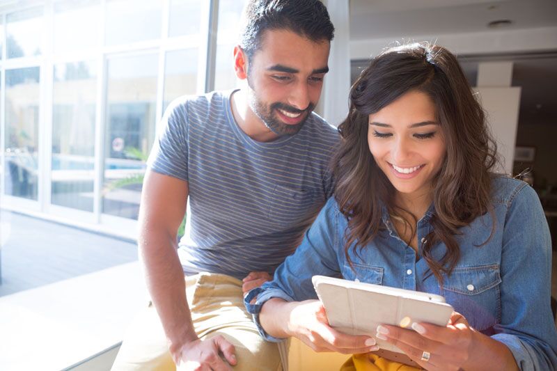 couple on tablet