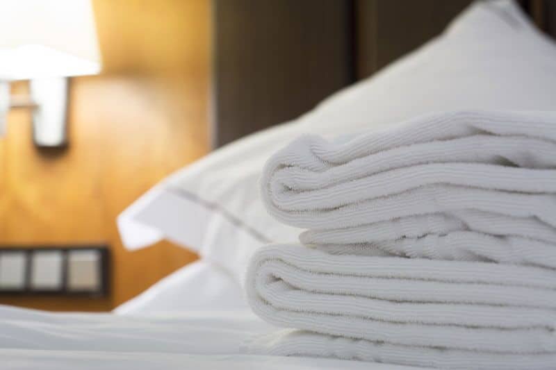 stack of hotel towels