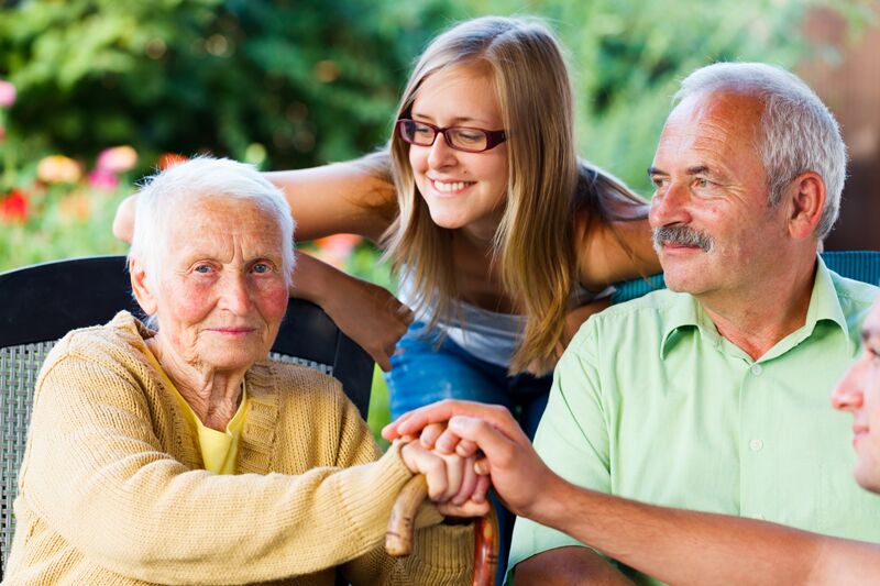 grandparents with granddaughter