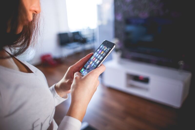 woman on smartphone